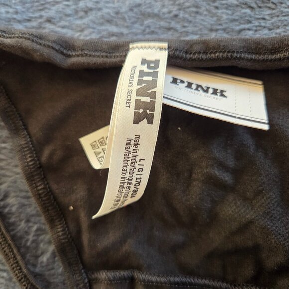 Victoria's Secret Pink! black cotton V-string panties Size L - Picture 3 of 3